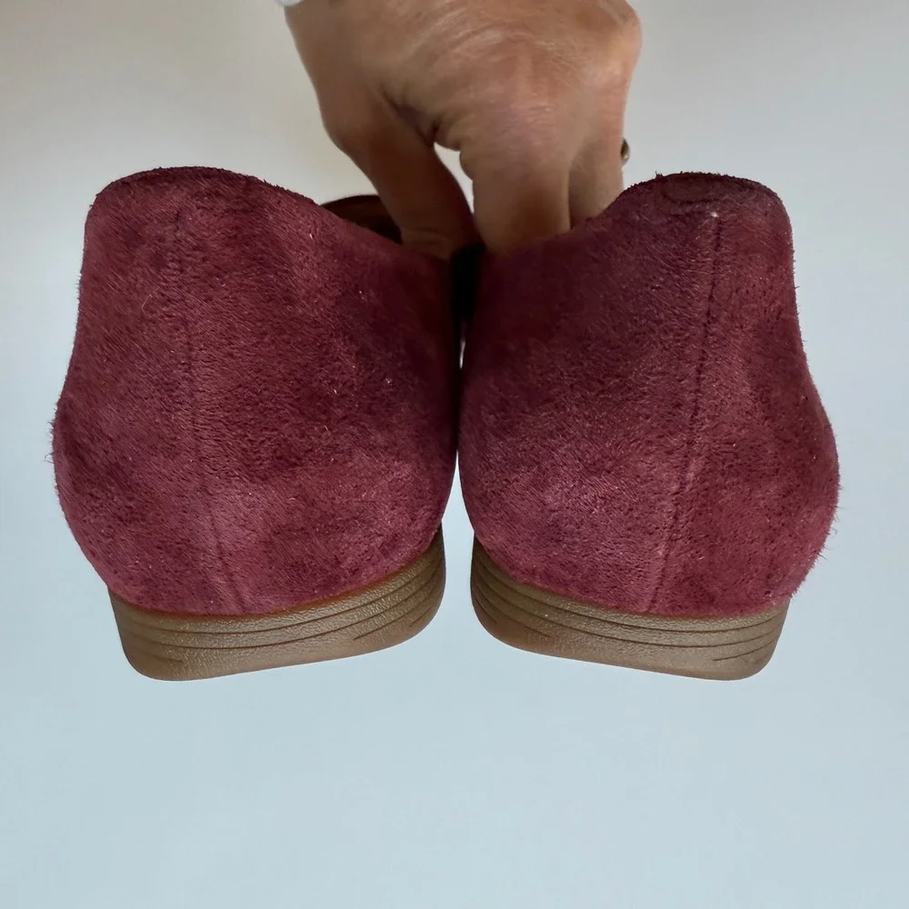 Dansko Lace Glazed Kid Leather Suede Wine Comfort Loafers Shoes eu 41 US 10 - Picture 6 of 9